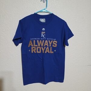 Majestic Kansas City Royals Blue T-shirt Men's Size S/P